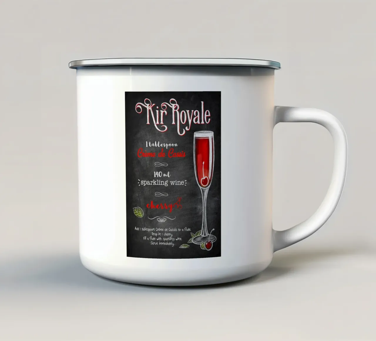 Kir Royale tazza in smalto da Patrick J Curtis
