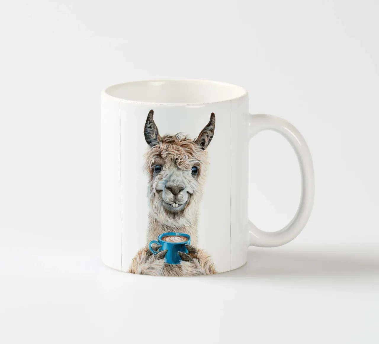 Latte di lama tazza in ceramica da Patrick J Curtis