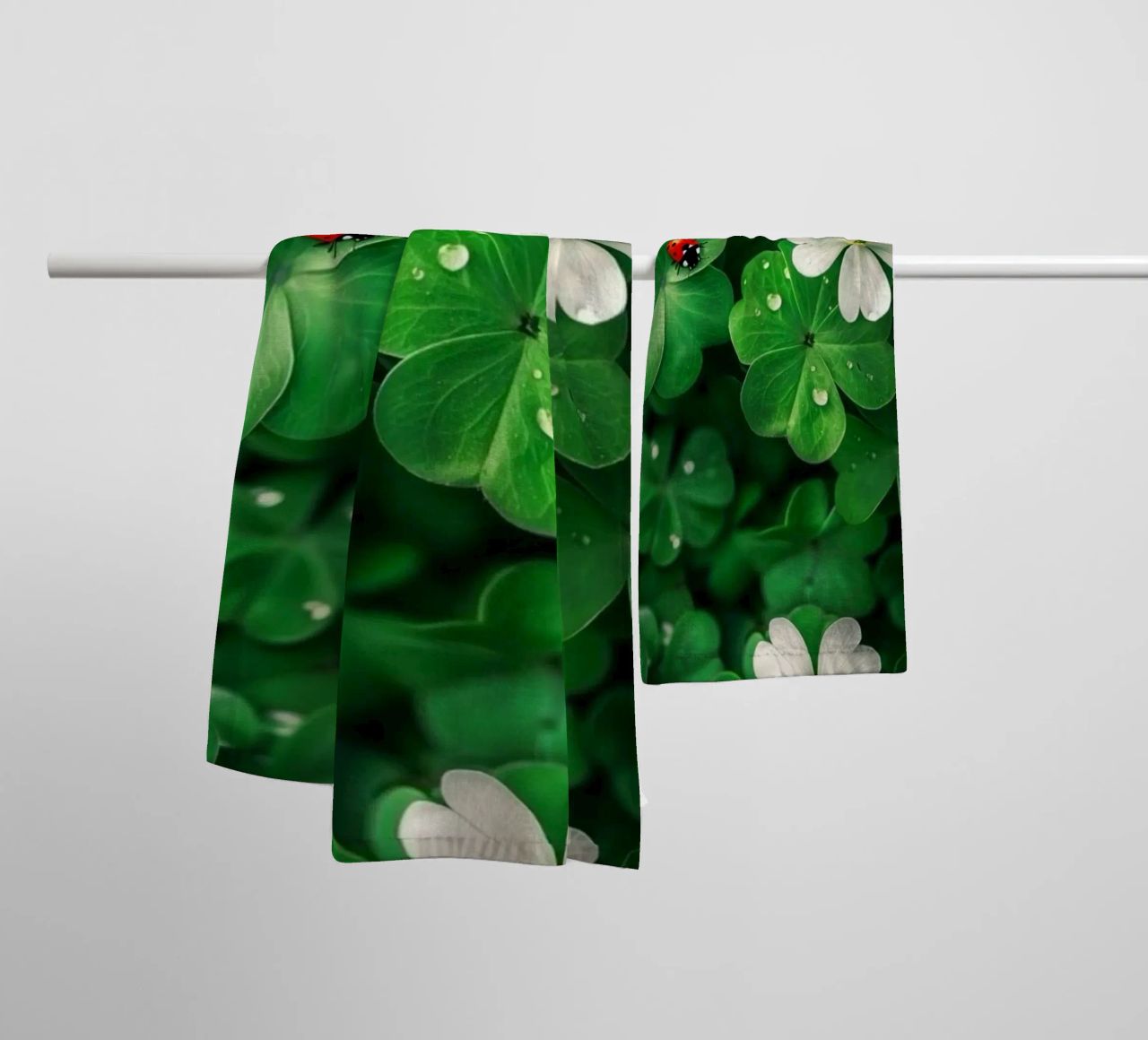 Clover & Ladybug towel by graphic design