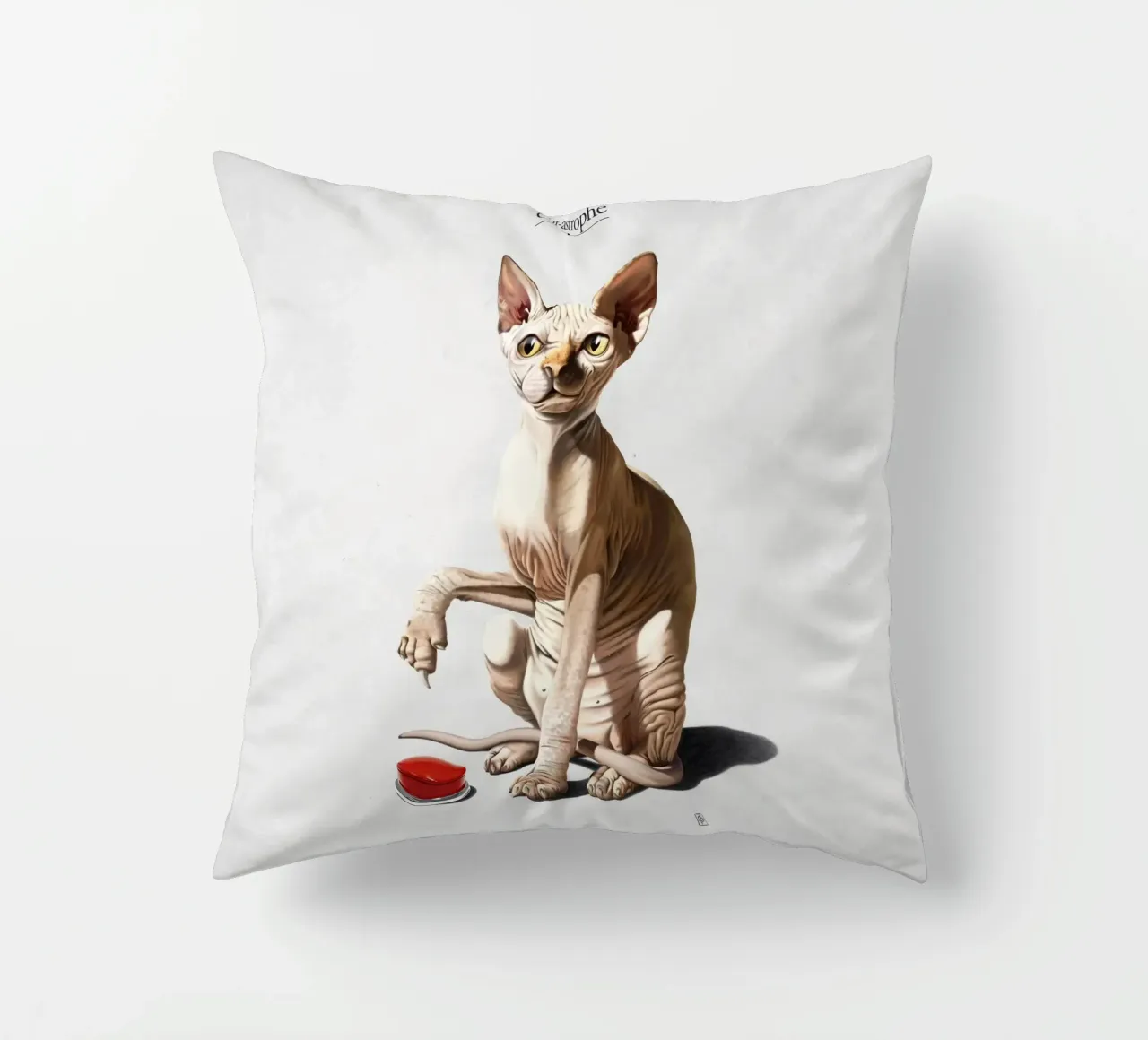 Cat-astrophe (Titled) cuscino da Rob Art | Illustration