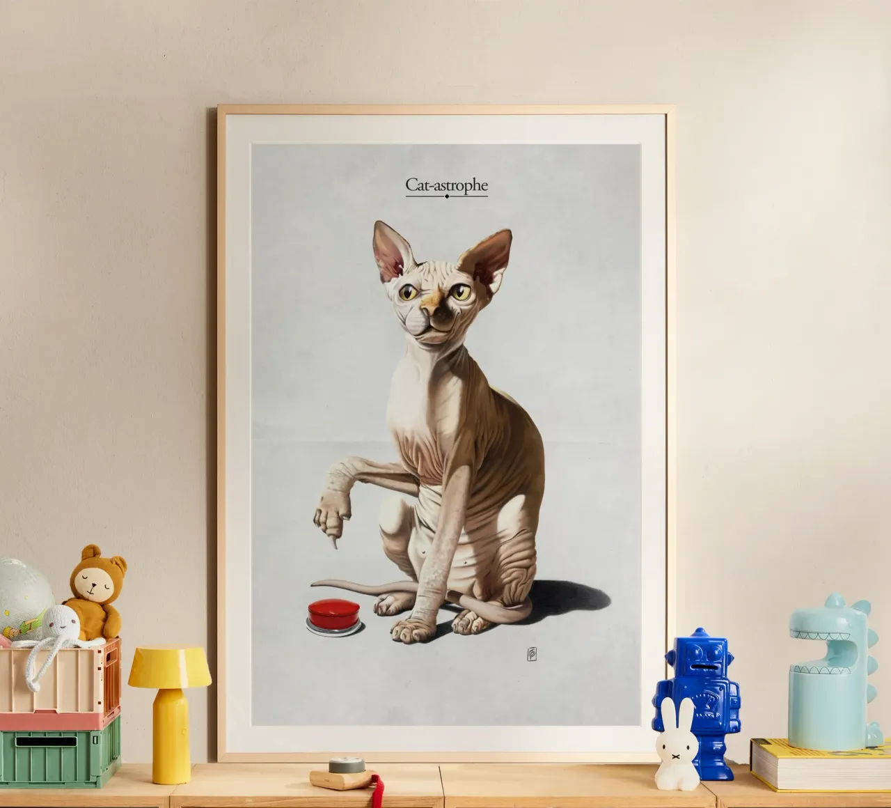 Cat-astrophe (Titled) carta hahnemühle da Rob Art | Illustration