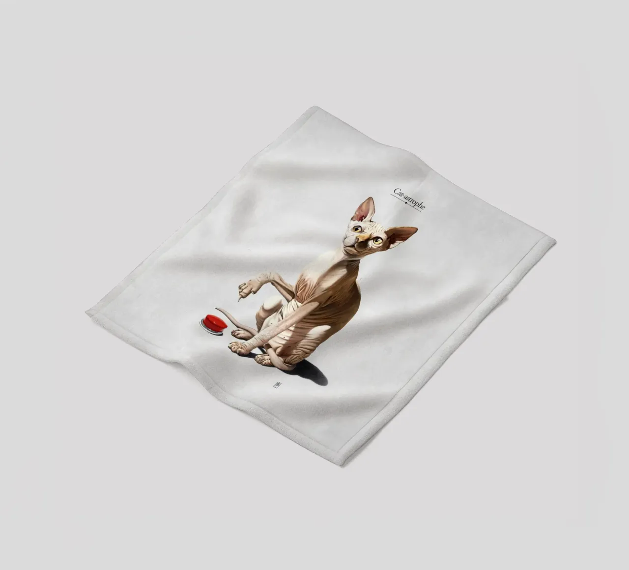 Cat-astrophe (Titled) coperta in pile da Rob Art | Illustration