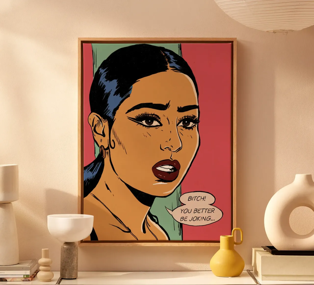 Bitch, You Better Be Joking canvas with Floater frame by lucasmeier