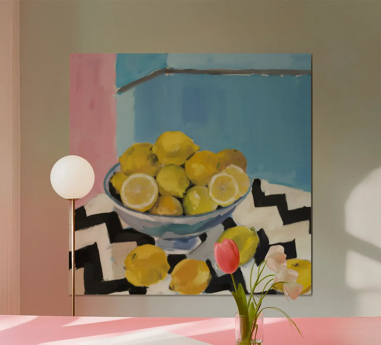 Leuchtendes Zitronenschälchen Poster mit Kunststoffrahmen von Dawn Light