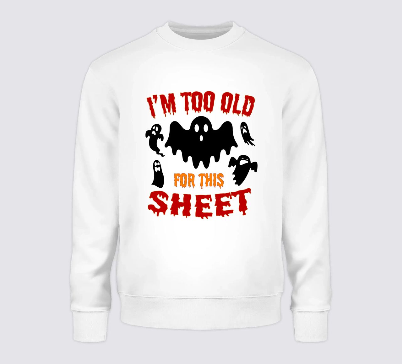 soy demasiado viejo para esta hoja divertido halloween sudadera de ersanim