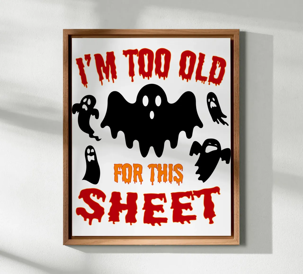 Sono troppo vecchio per questo foglio divertente di Halloween alluminio dibond da ersanim