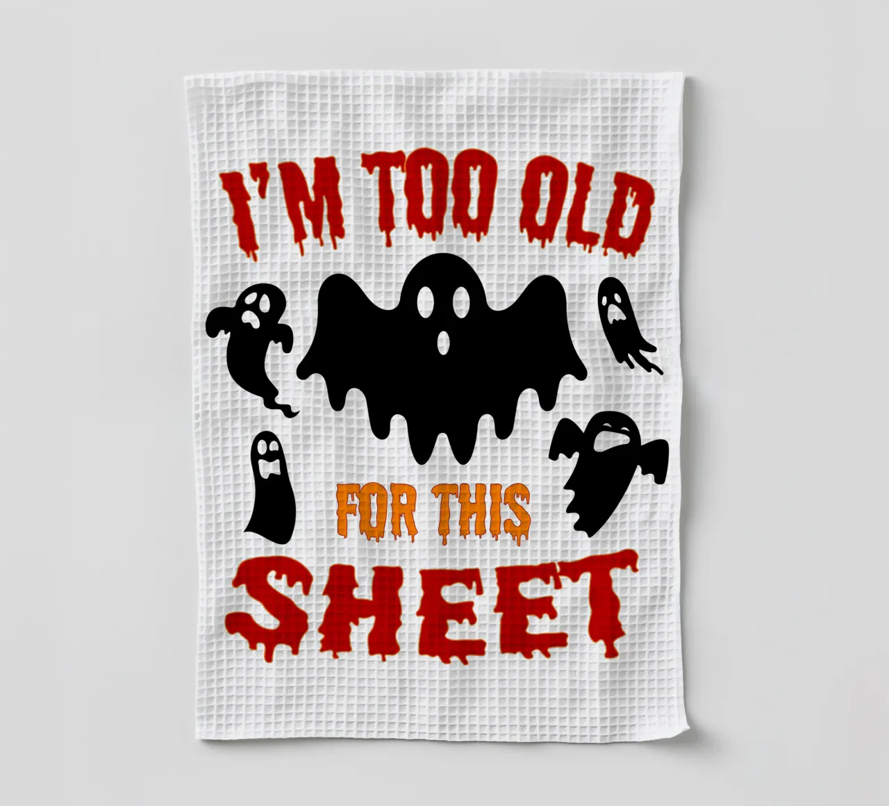 Ich bin zu alt für dieses Blatt lustiges Halloween Geschirrtuch von ersanim