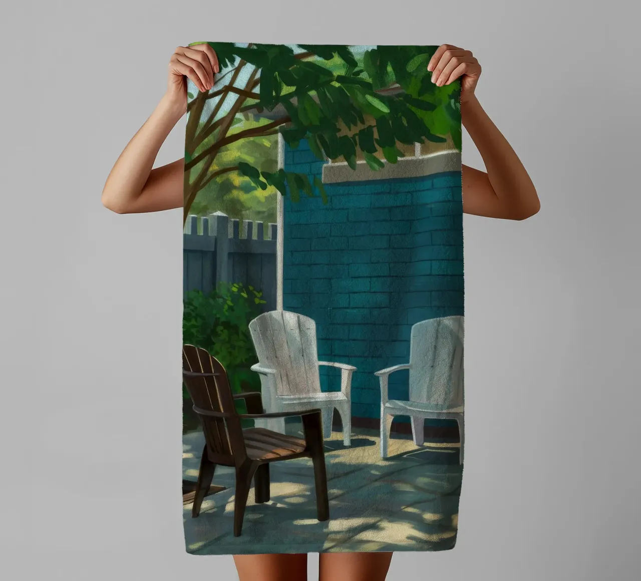 Adirondack Stoel Schaduwen badhanddoek van Pan Denim