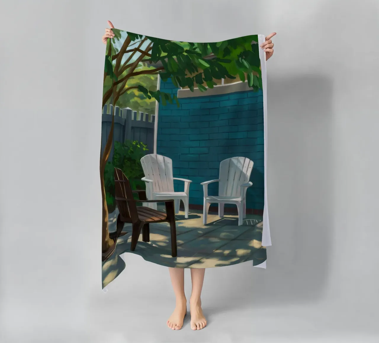 Adirondack Stoel Schaduwen strandhanddoek van Pan Denim