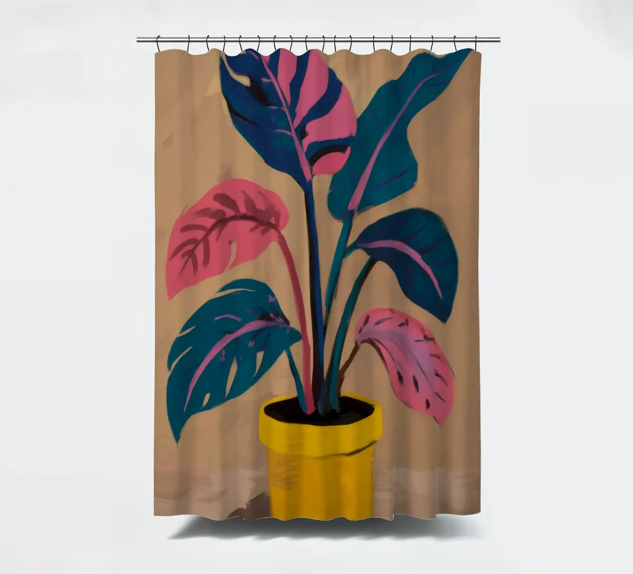 Pianta in vaso rosa tenda da doccia da Pan Denim