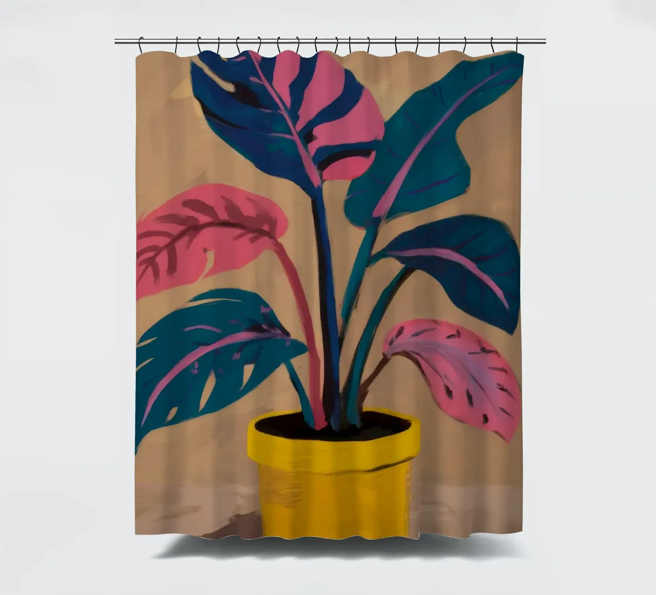 Pianta in vaso rosa tenda da doccia da Pan Denim