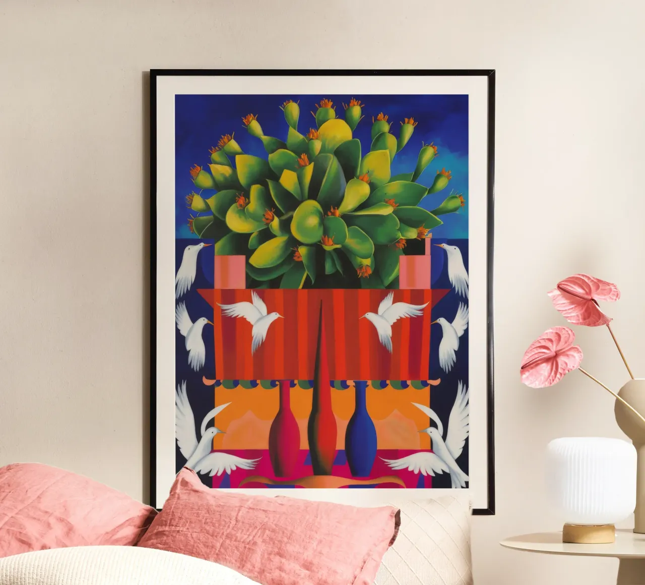 Colombe sacre del cactus poster da Dawn Light