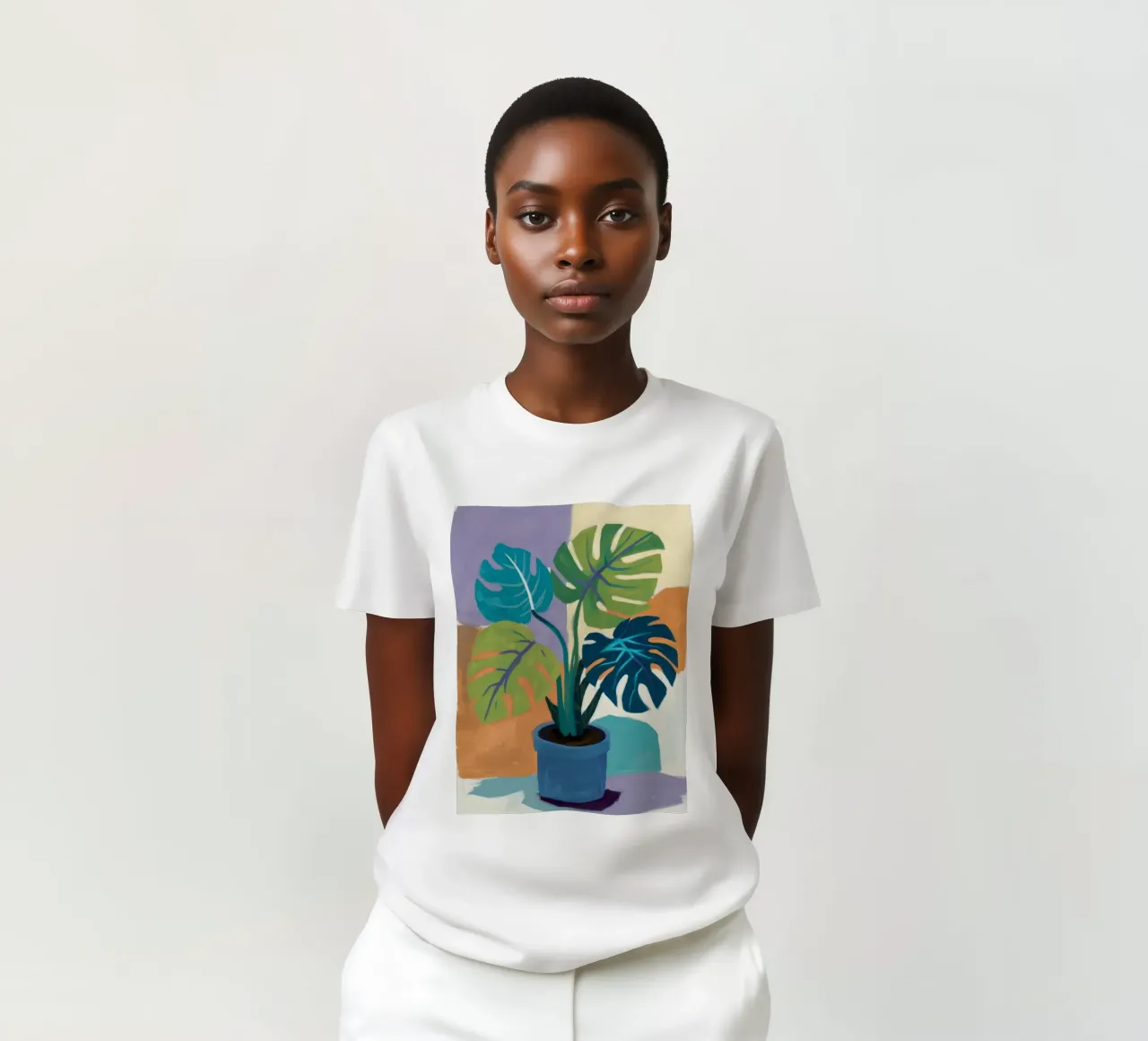 Monstera Color Block t-shirt da Pan Denim