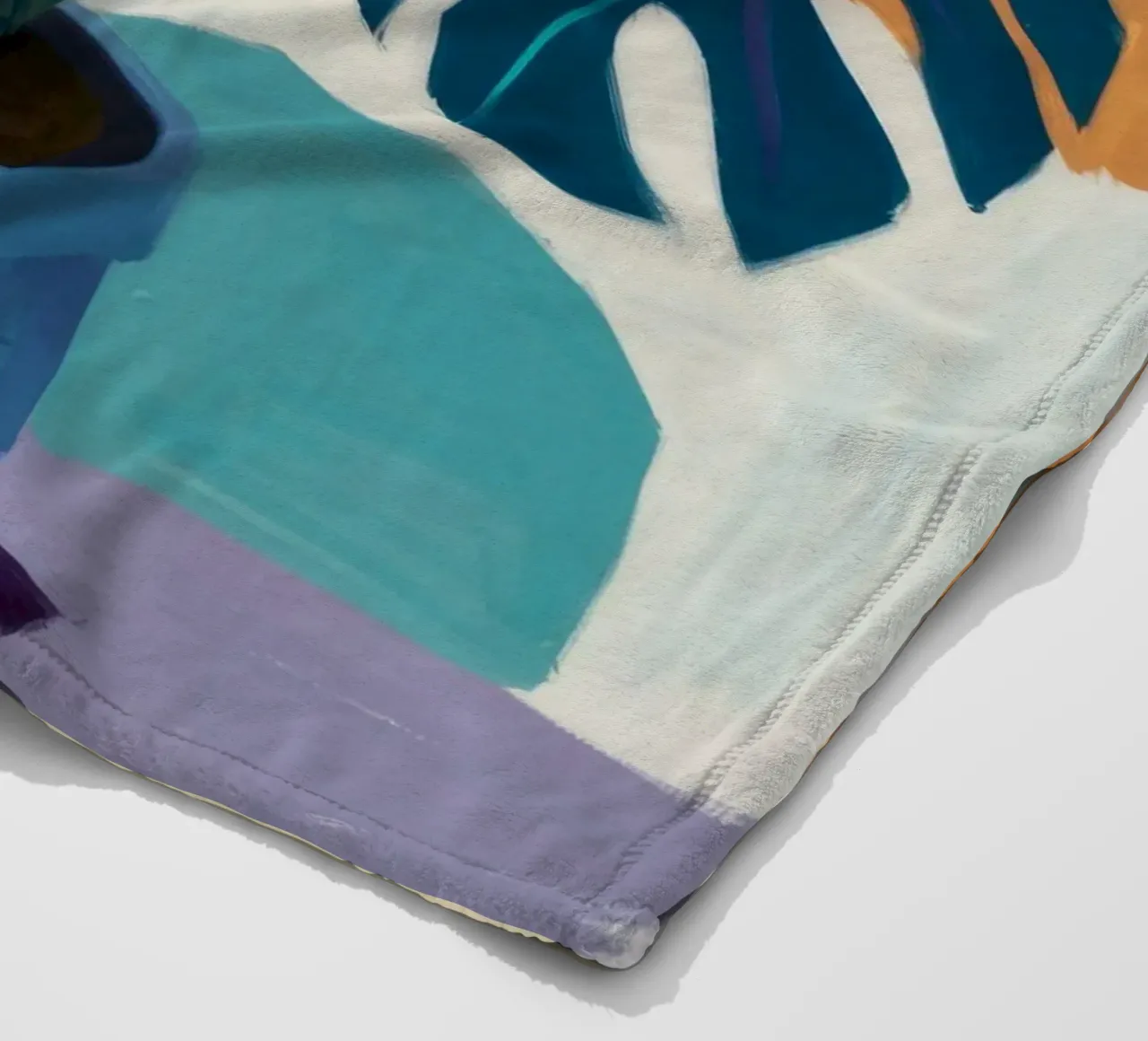 Monstera Color Block coperta in pile da Pan Denim