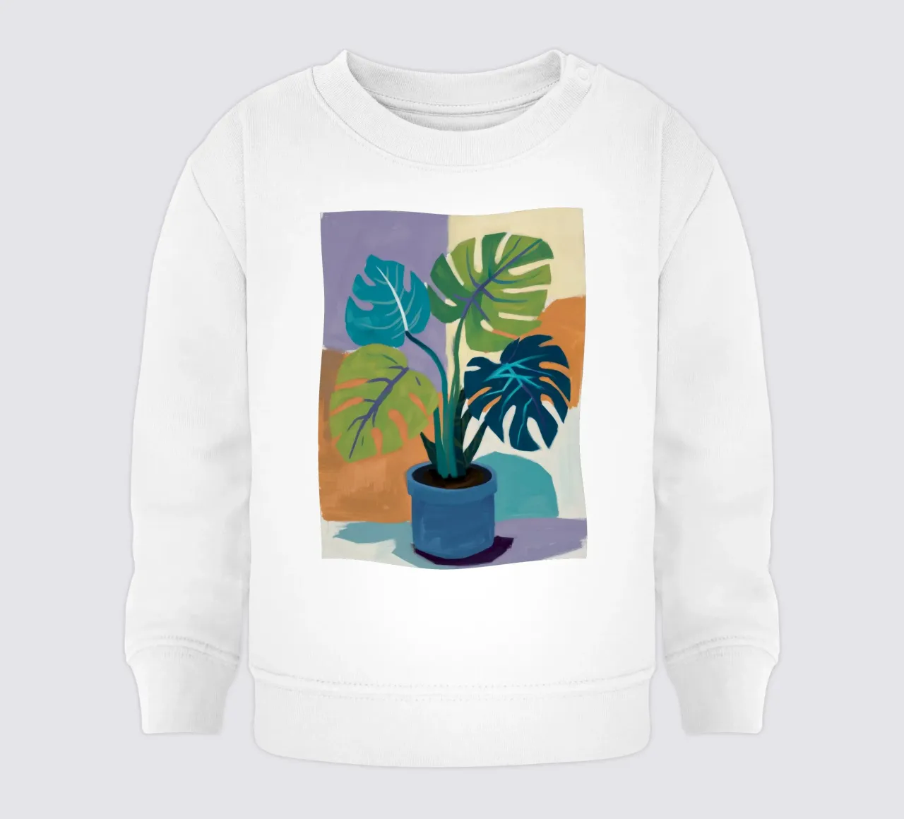 Monstera Color Block felpa neonato da Pan Denim