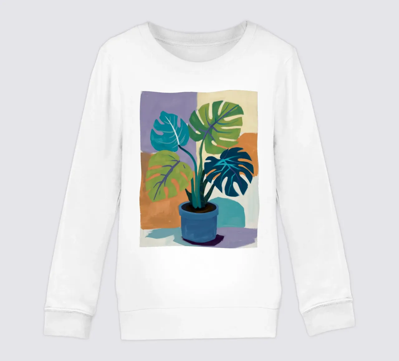 Monstera Color Block felpa bambino da Pan Denim