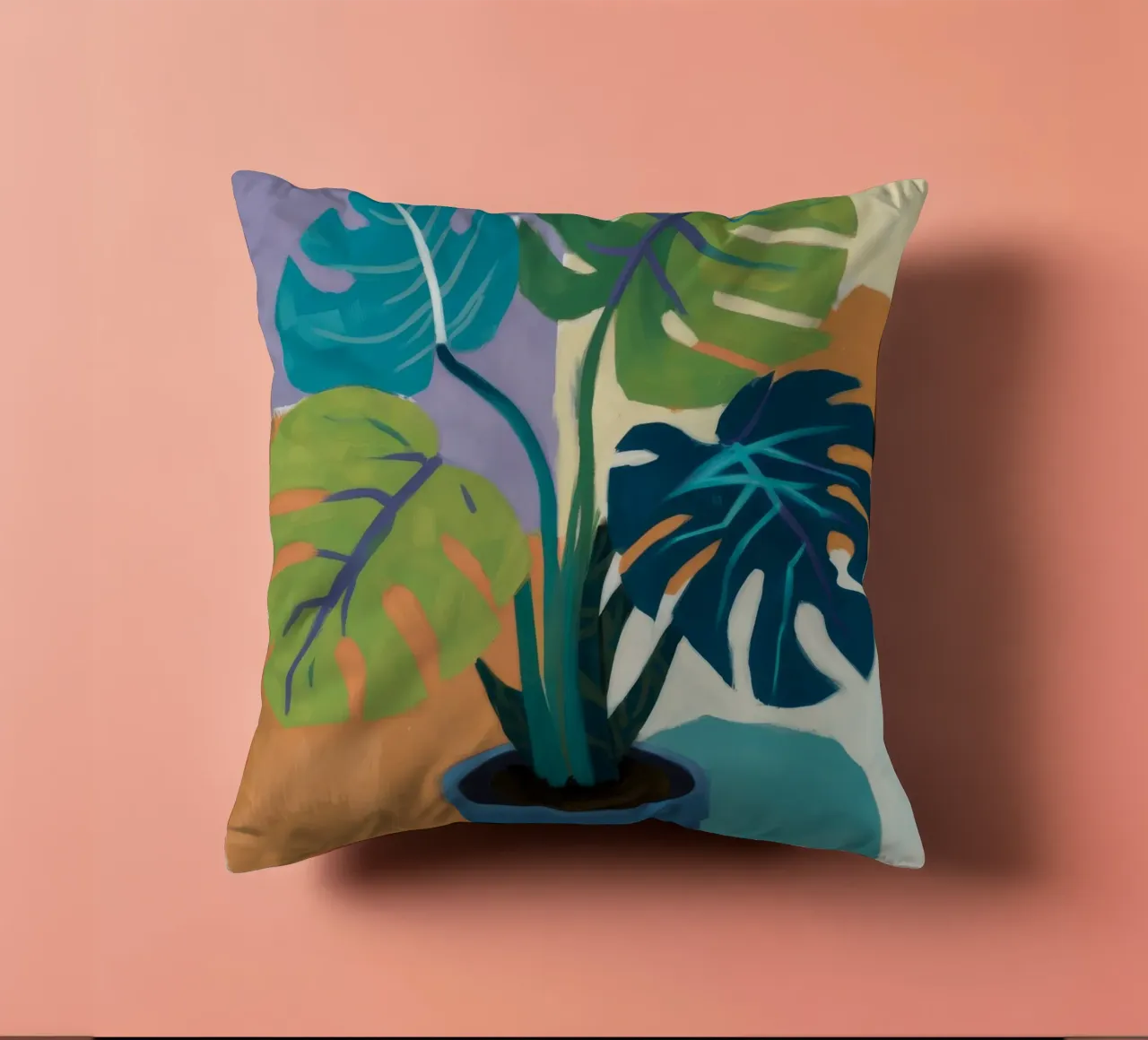 Monstera Color Block cuscino da Pan Denim