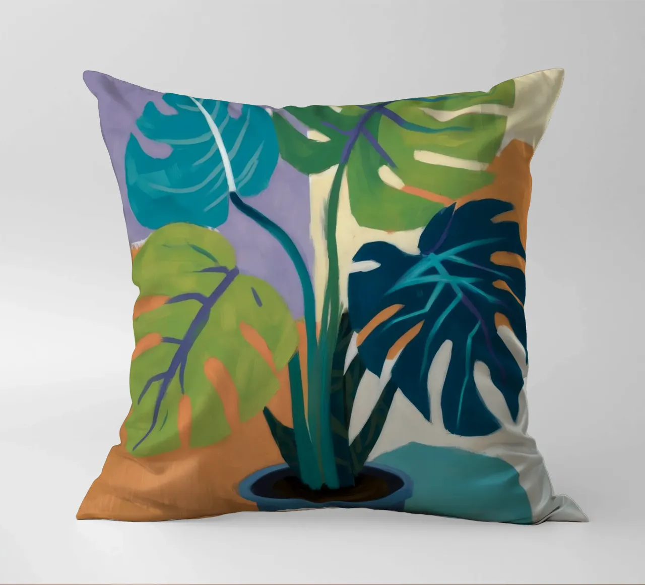 Monstera Color Block cuscino da Pan Denim