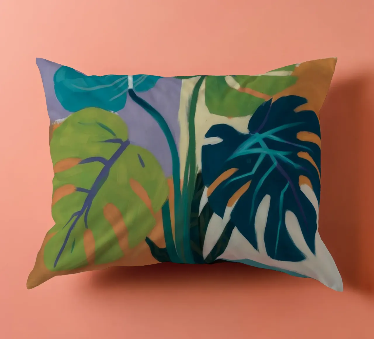 Monstera Color Block cuscino da Pan Denim