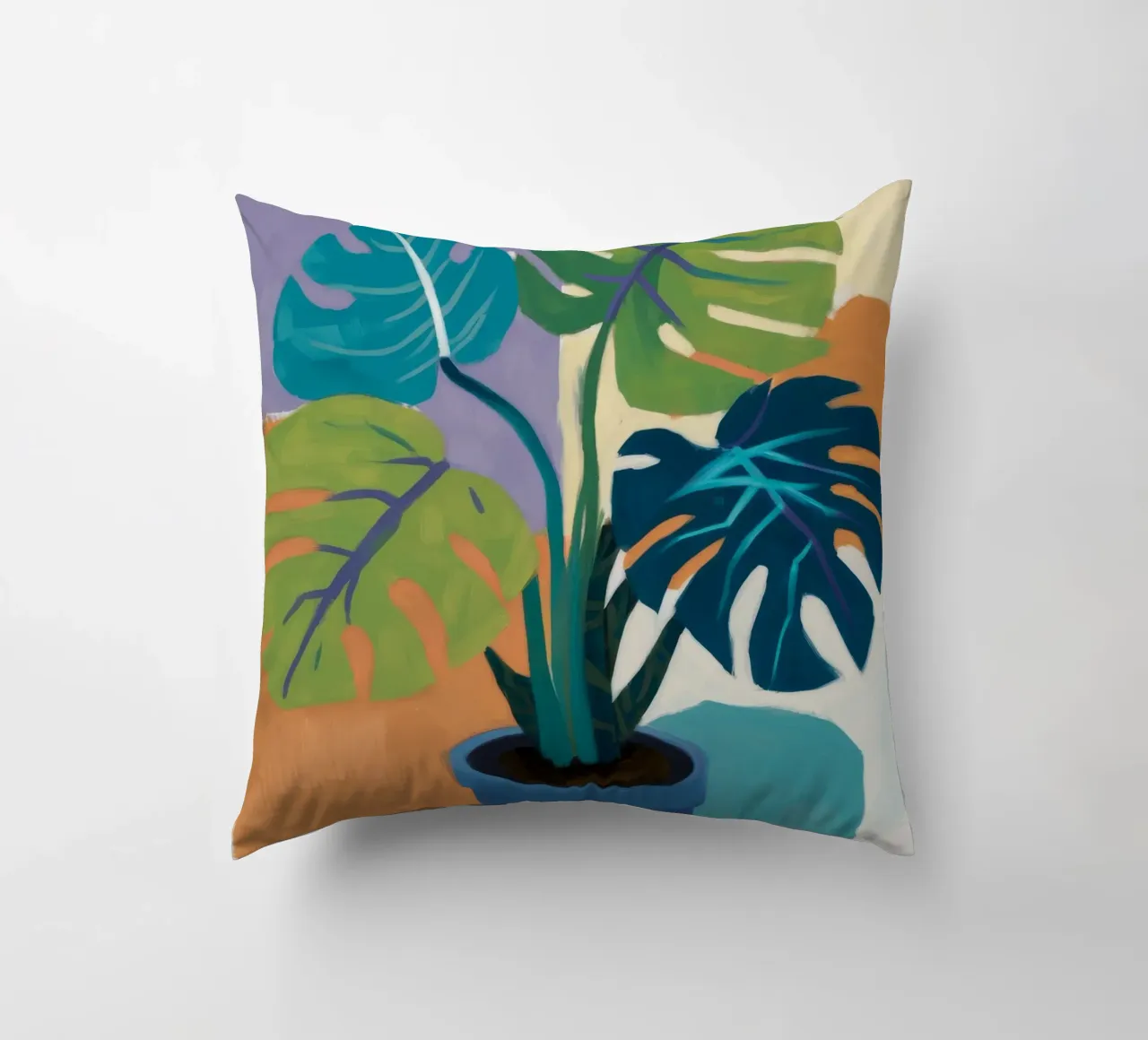 Monstera Color Block cuscino da Pan Denim