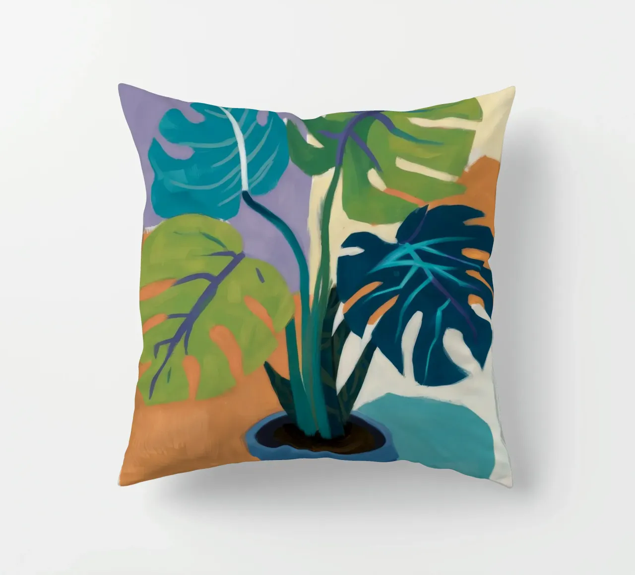 Monstera Color Block cuscino da Pan Denim