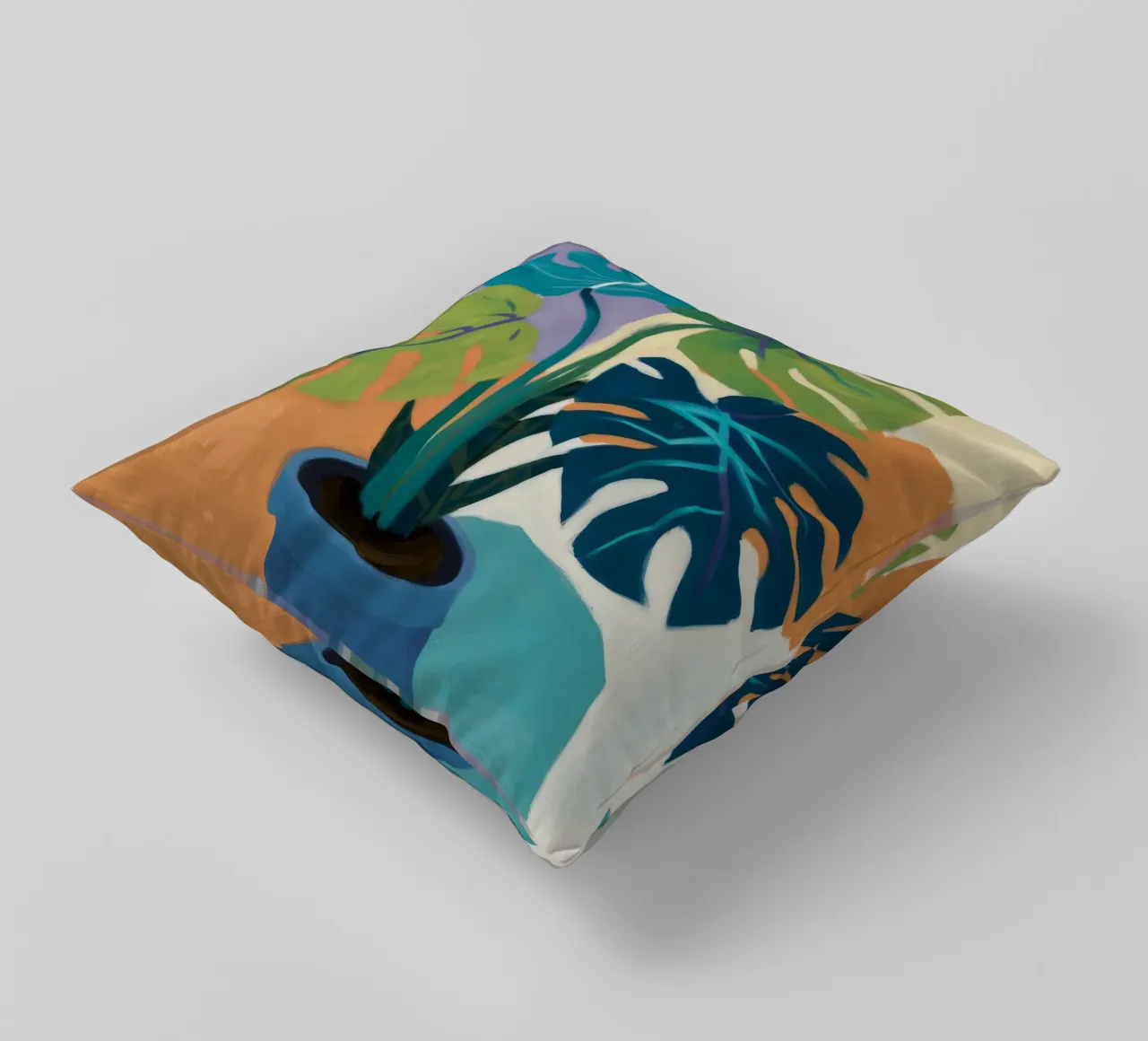 Monstera Color Block cuscino da Pan Denim