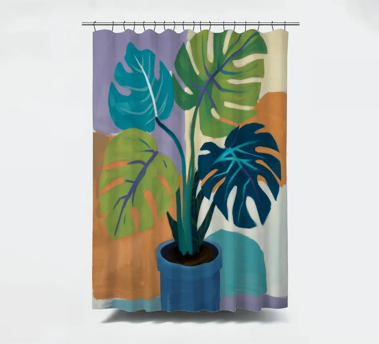 Monstera Color Block tenda da doccia da Pan Denim
