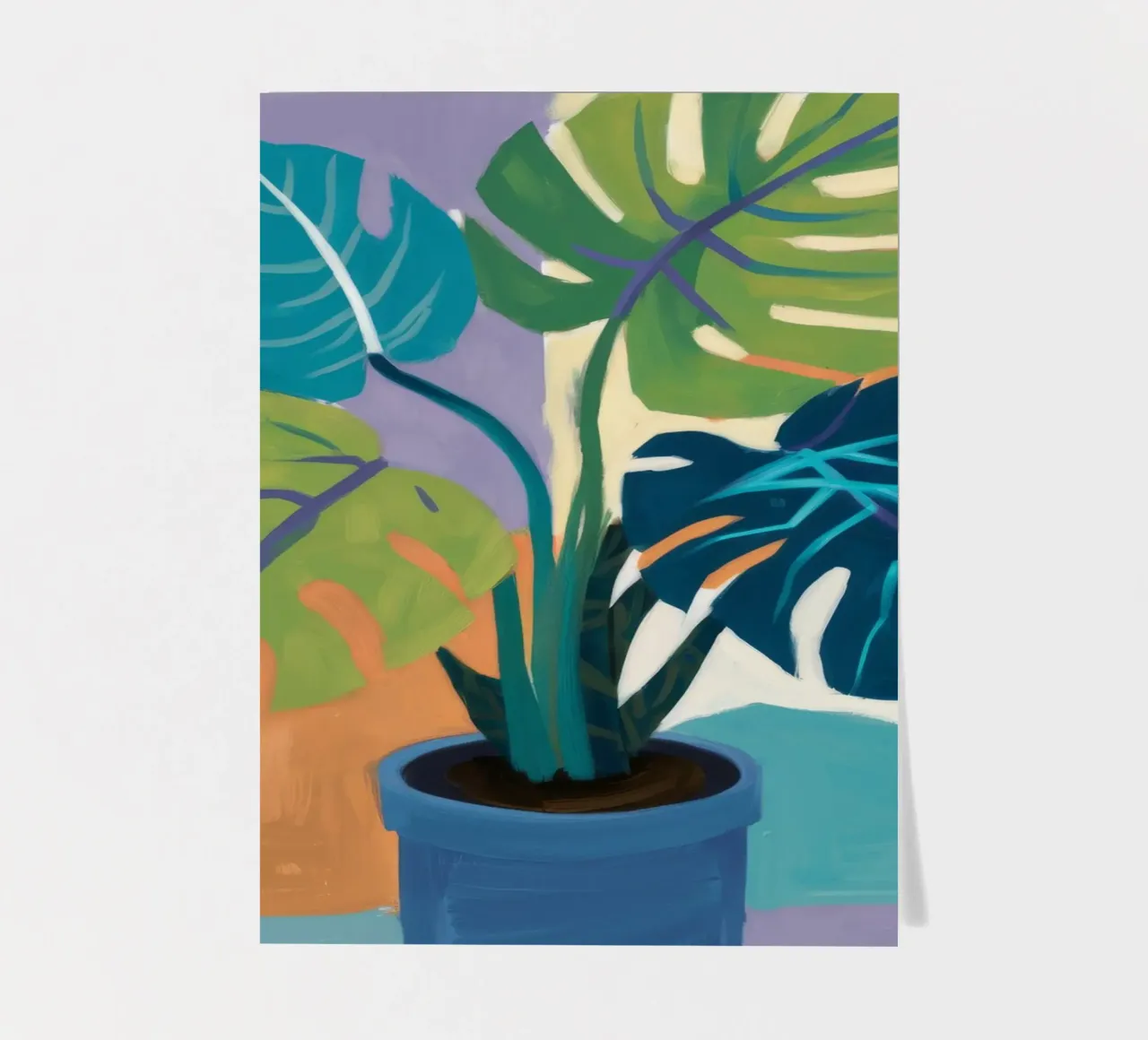 Monstera Color Block foglio adesivo da Pan Denim
