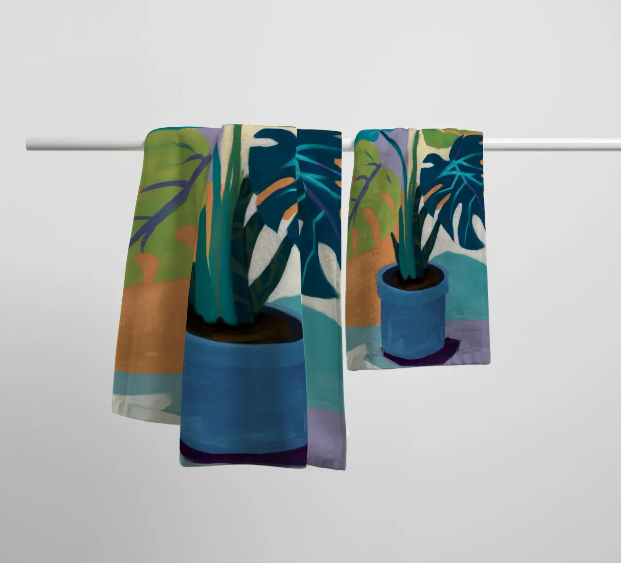 Monstera Color Block asciugamano da bagno da Pan Denim