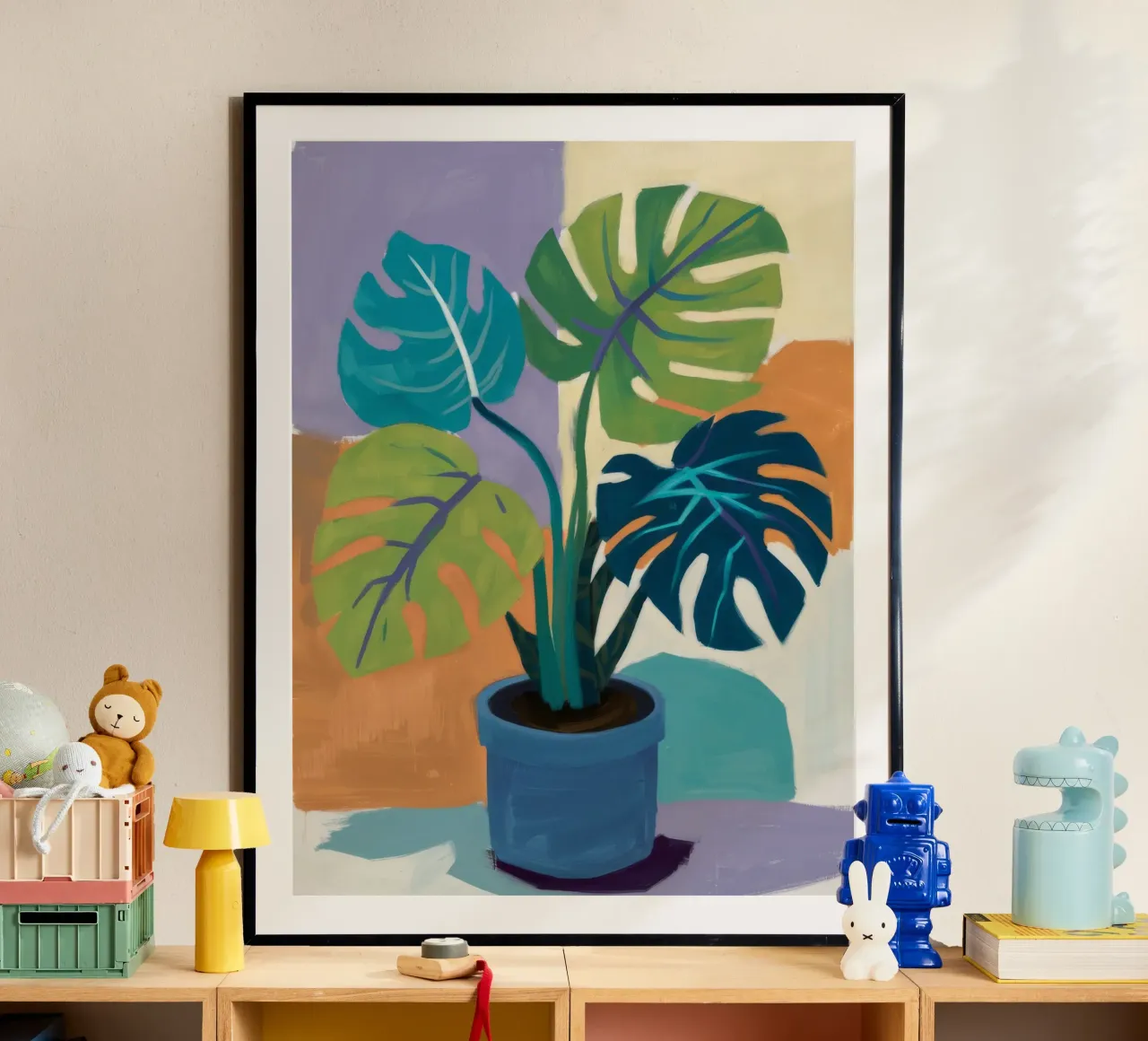 Monstera Color Block carta hahnemühle da Pan Denim