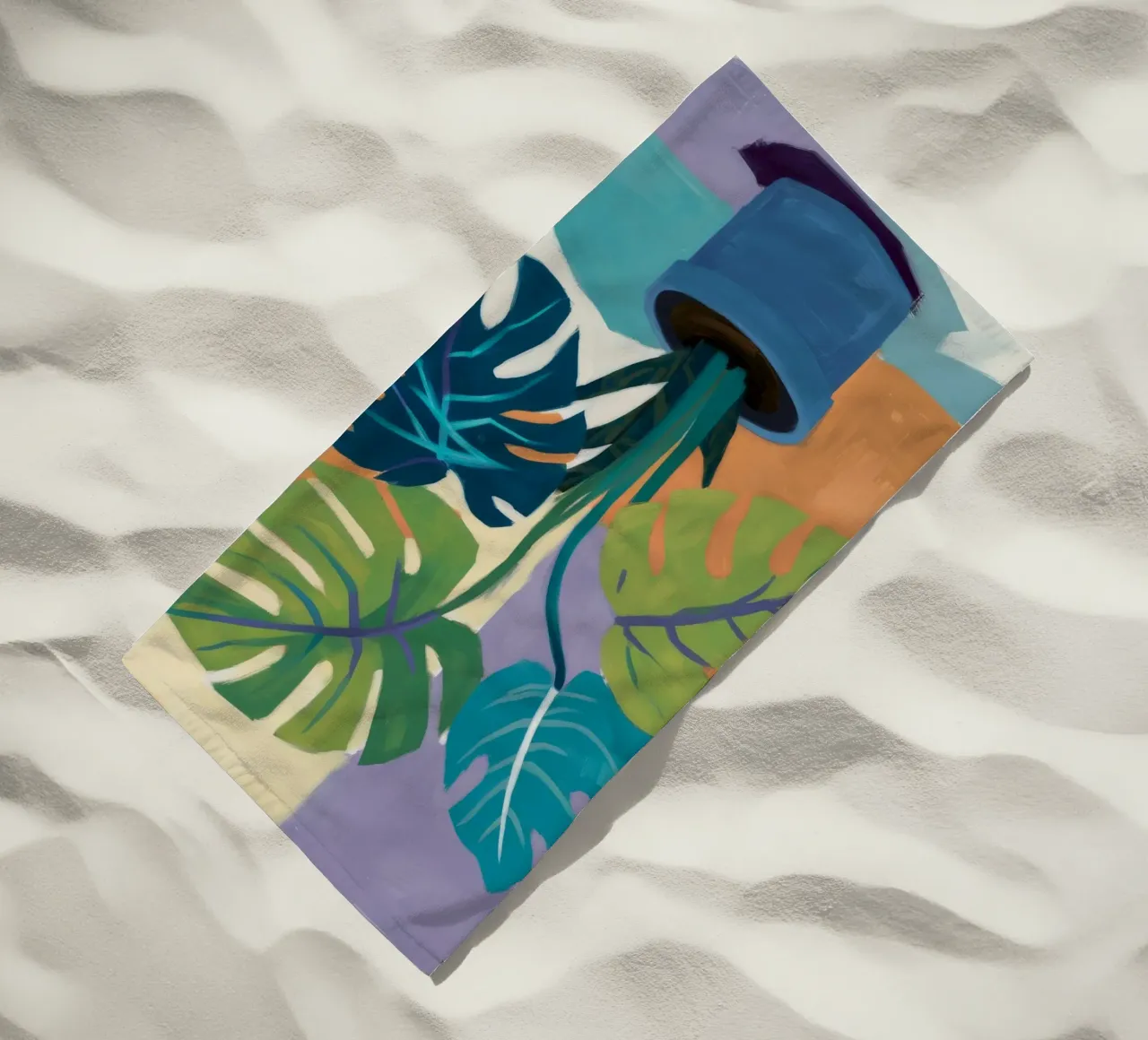 Monstera Color Block telo mare da Pan Denim