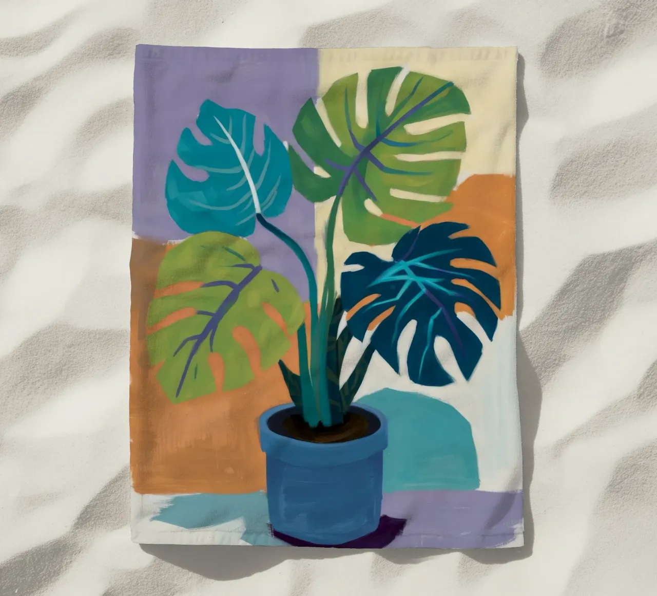 Monstera Color Block telo mare da Pan Denim