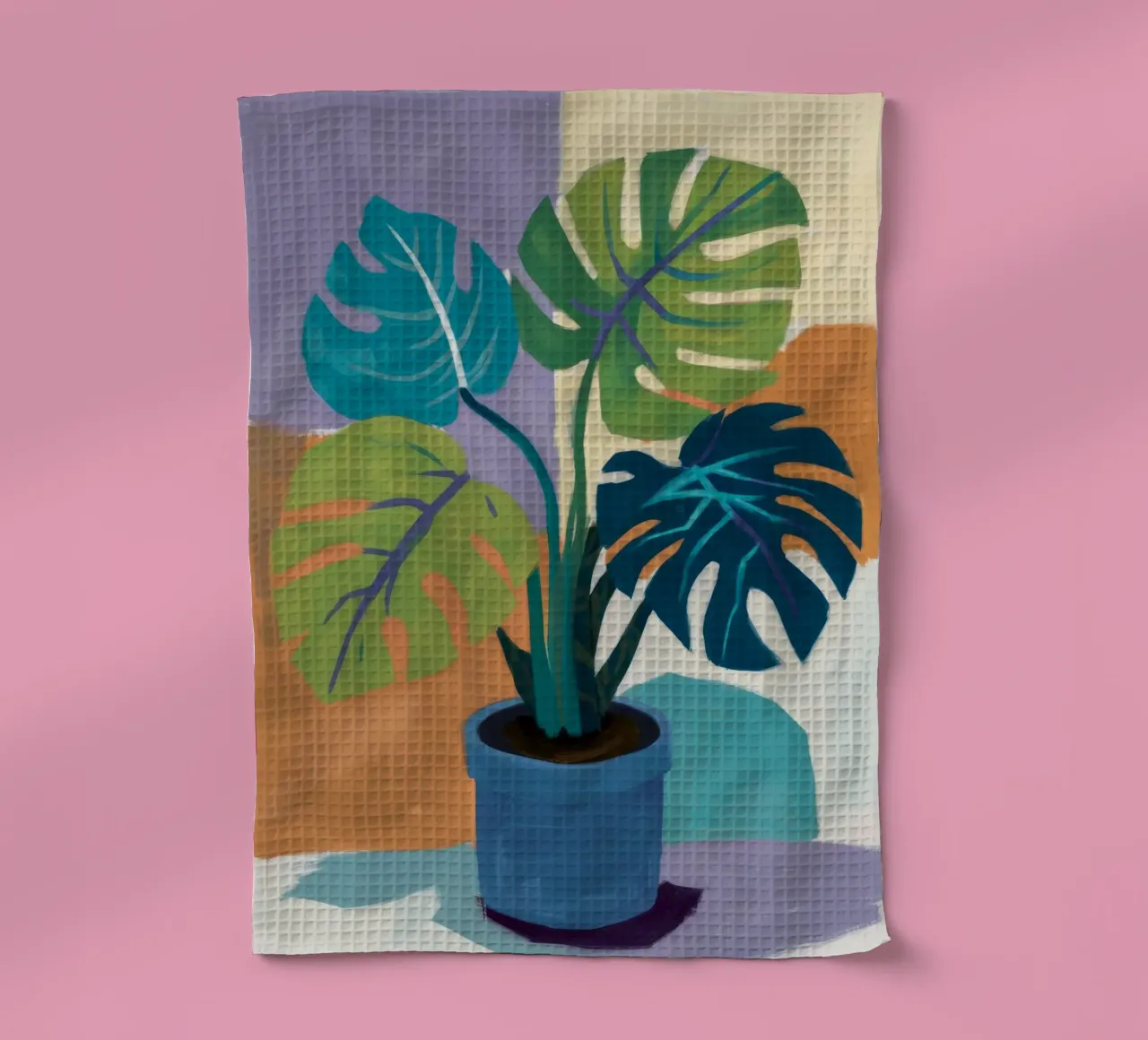 Monstera Color Block canovaccio da cucina da Pan Denim