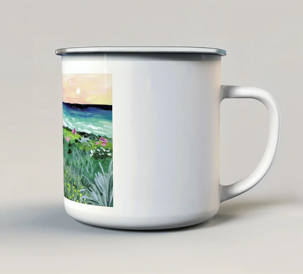 Sunset Rock tazza in smalto da Sarah Gesek