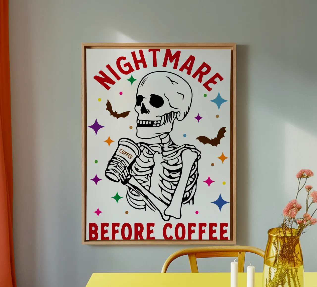 incubo prima del caffè tela con Cornice a cassetta da ersanim