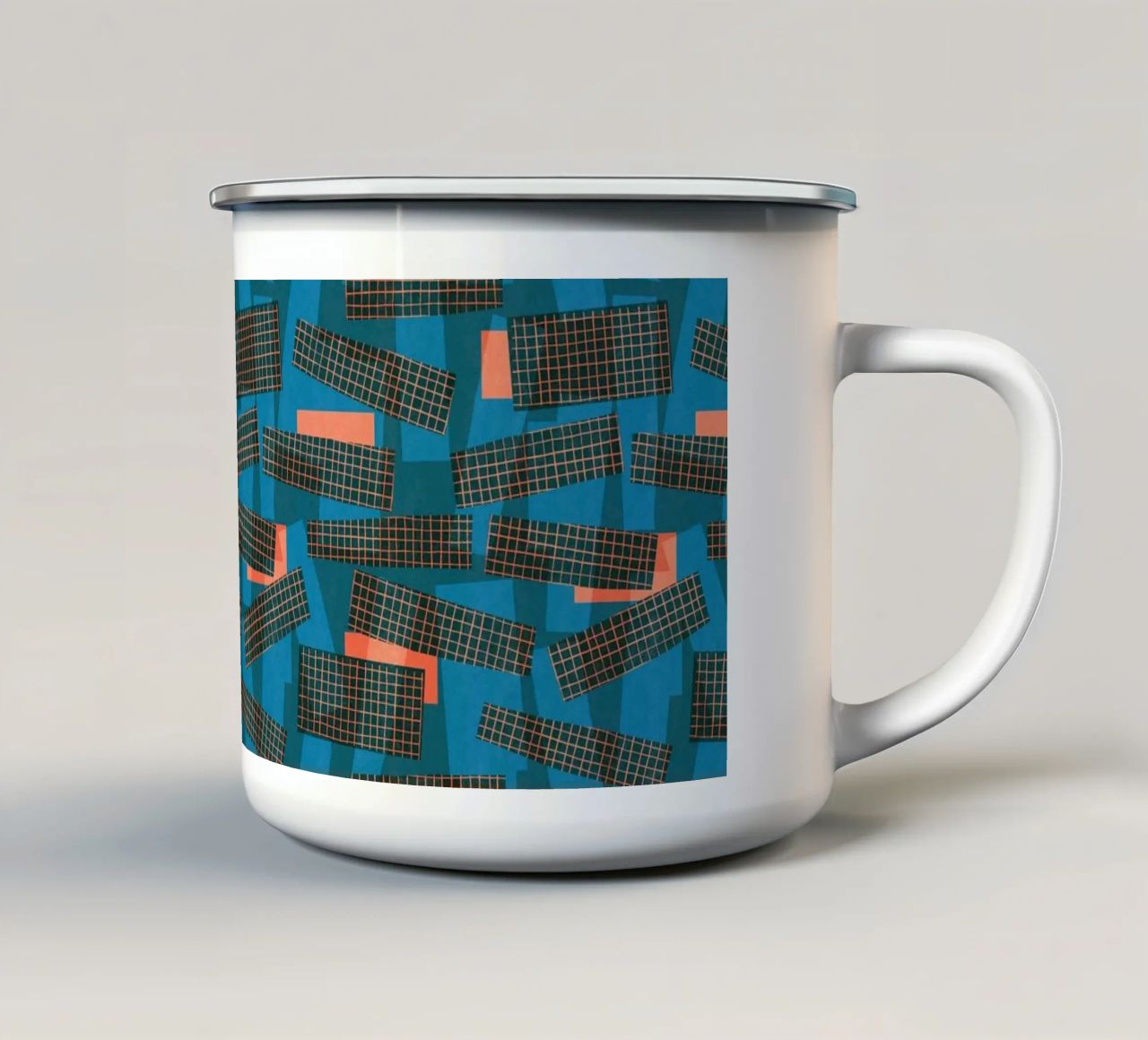 Cyano Pattern No 22 tazza in smalto da treechild