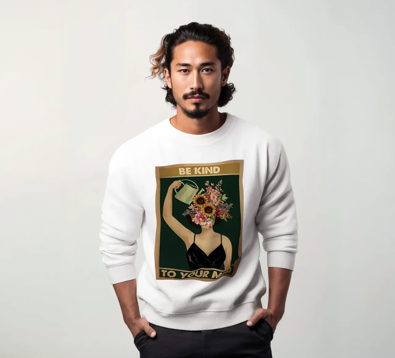 Siate gentili con la vostra mente Floral felpa da 🥝 KIWI STORE