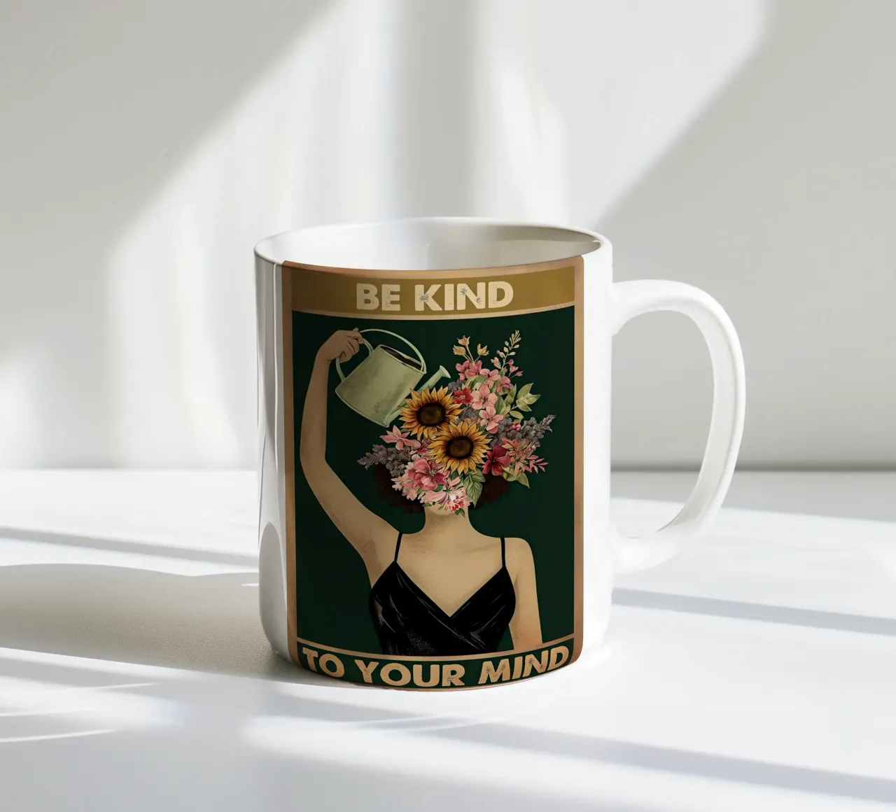 Sei freundlich zu deinem Verstand Floral Keramik Tasse von 🥝 KIWI STORE
