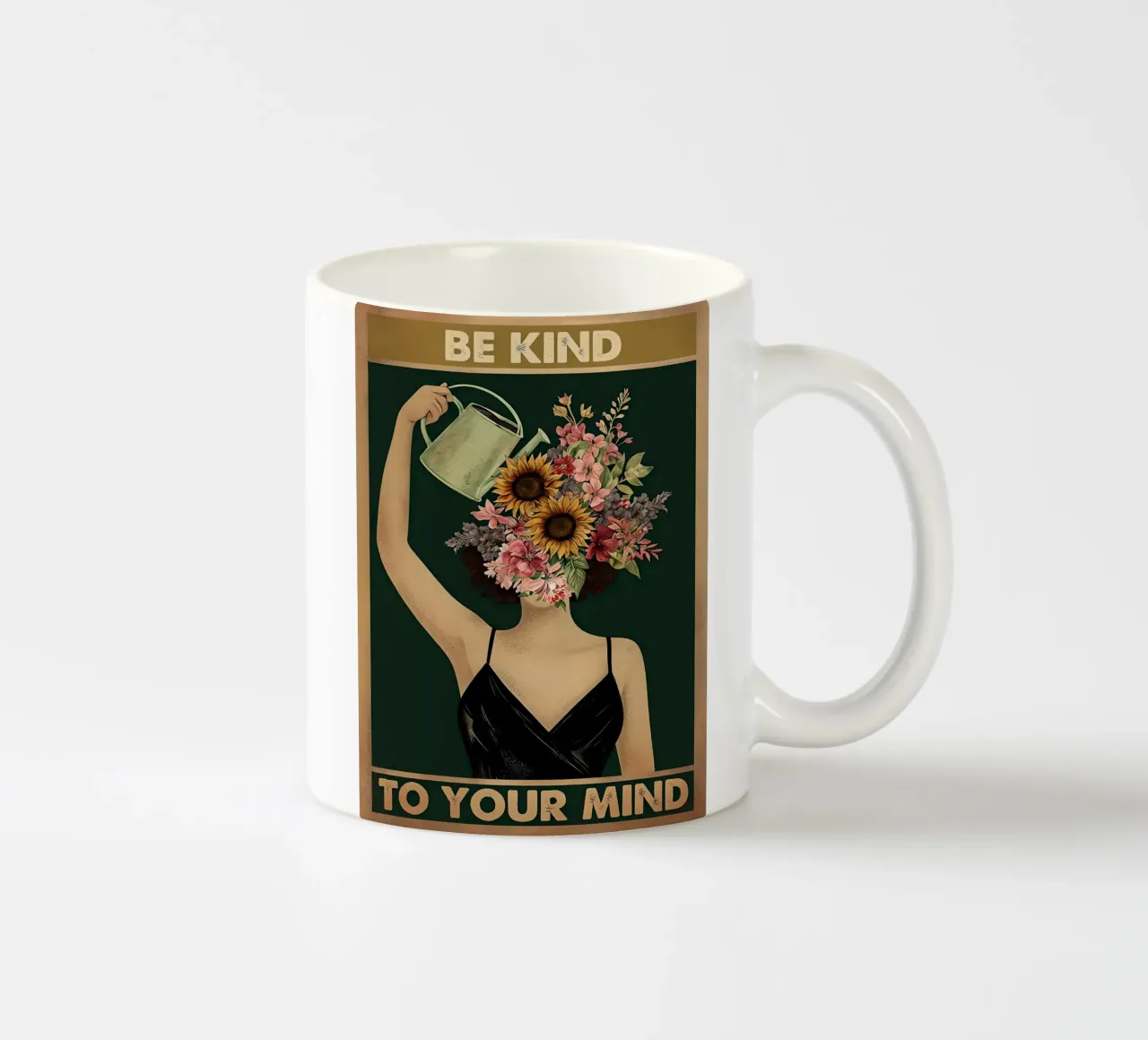 Sei freundlich zu deinem Verstand Floral Keramik Tasse von 🥝 KIWI STORE