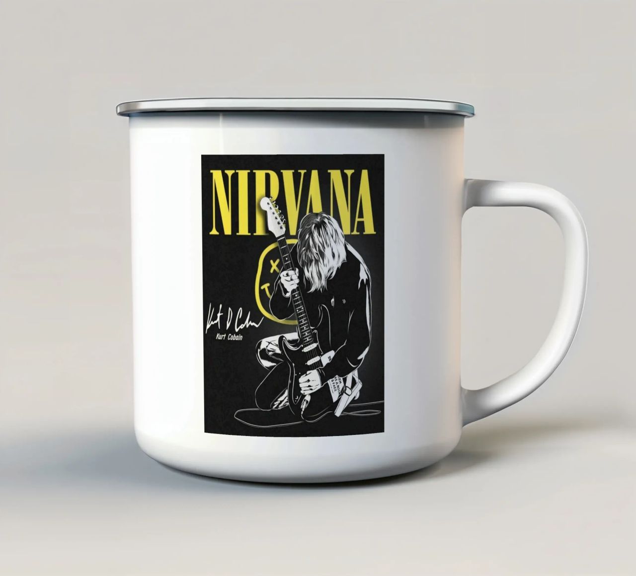 Di nuovo a voce alta e silenziosa tazza in smalto da zugbl