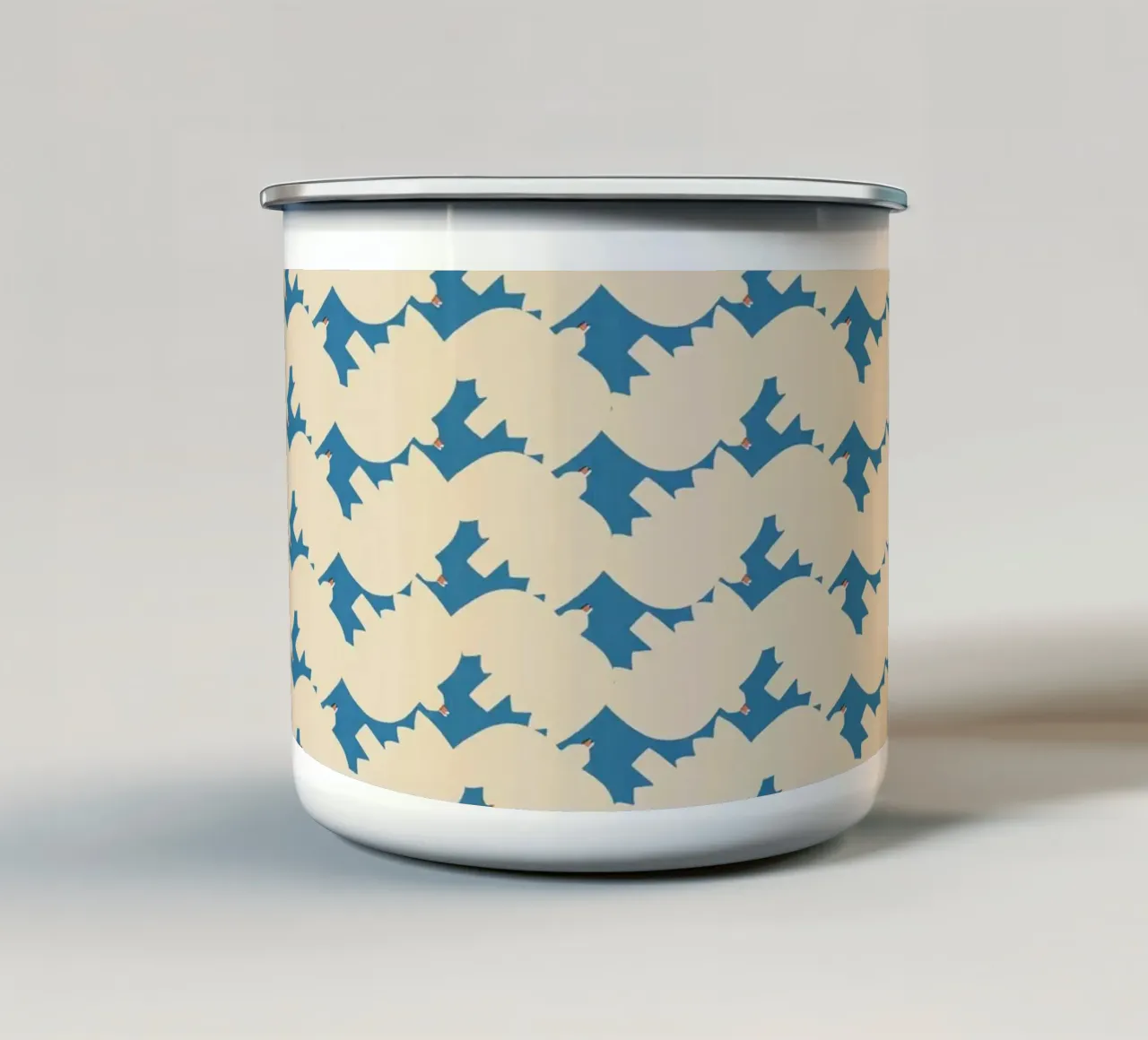 Cyano Pattern No 24 Emaille Tasse von treechild