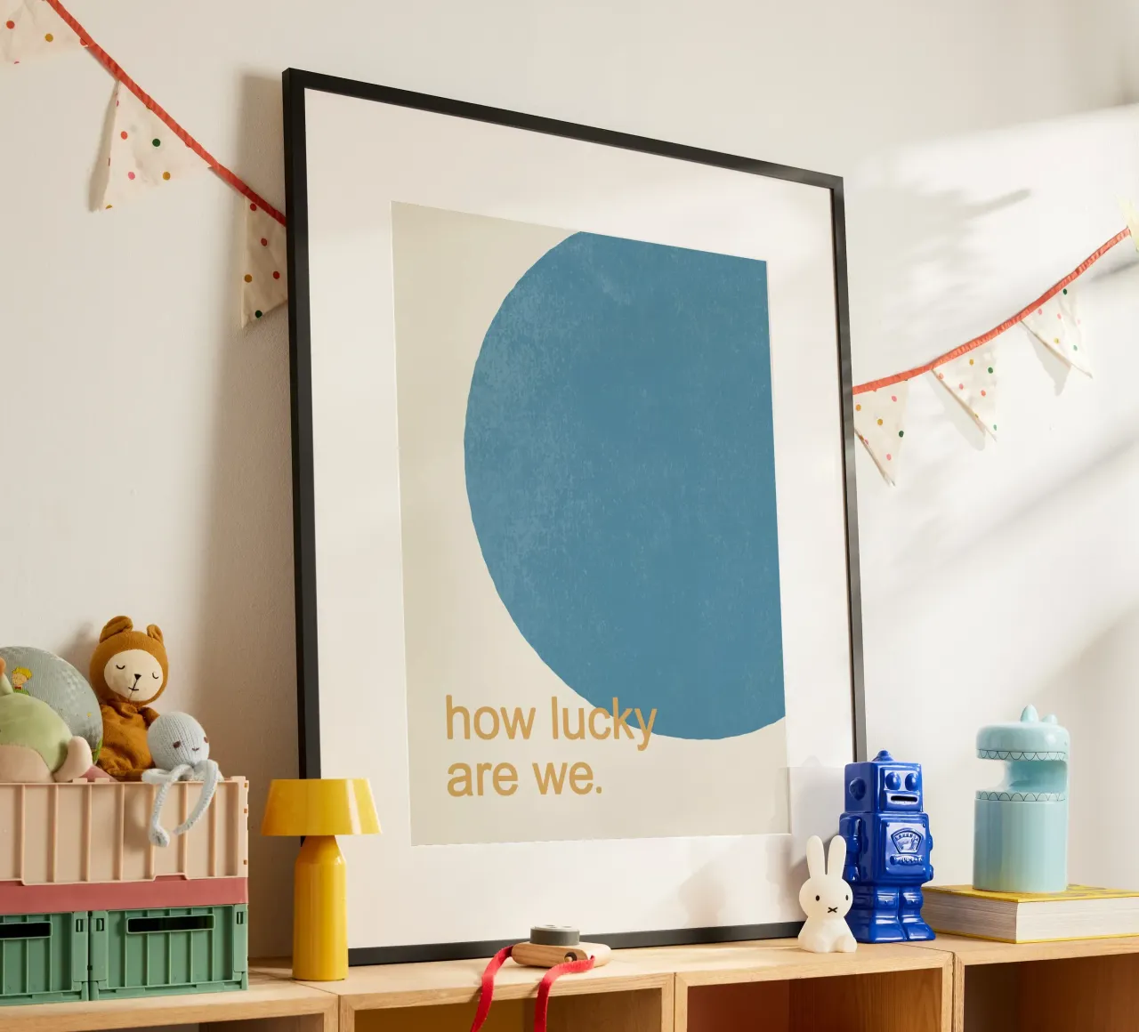 Wie glücklich sind wir - Himmelblau Hahnemühle von MoonlightPrint