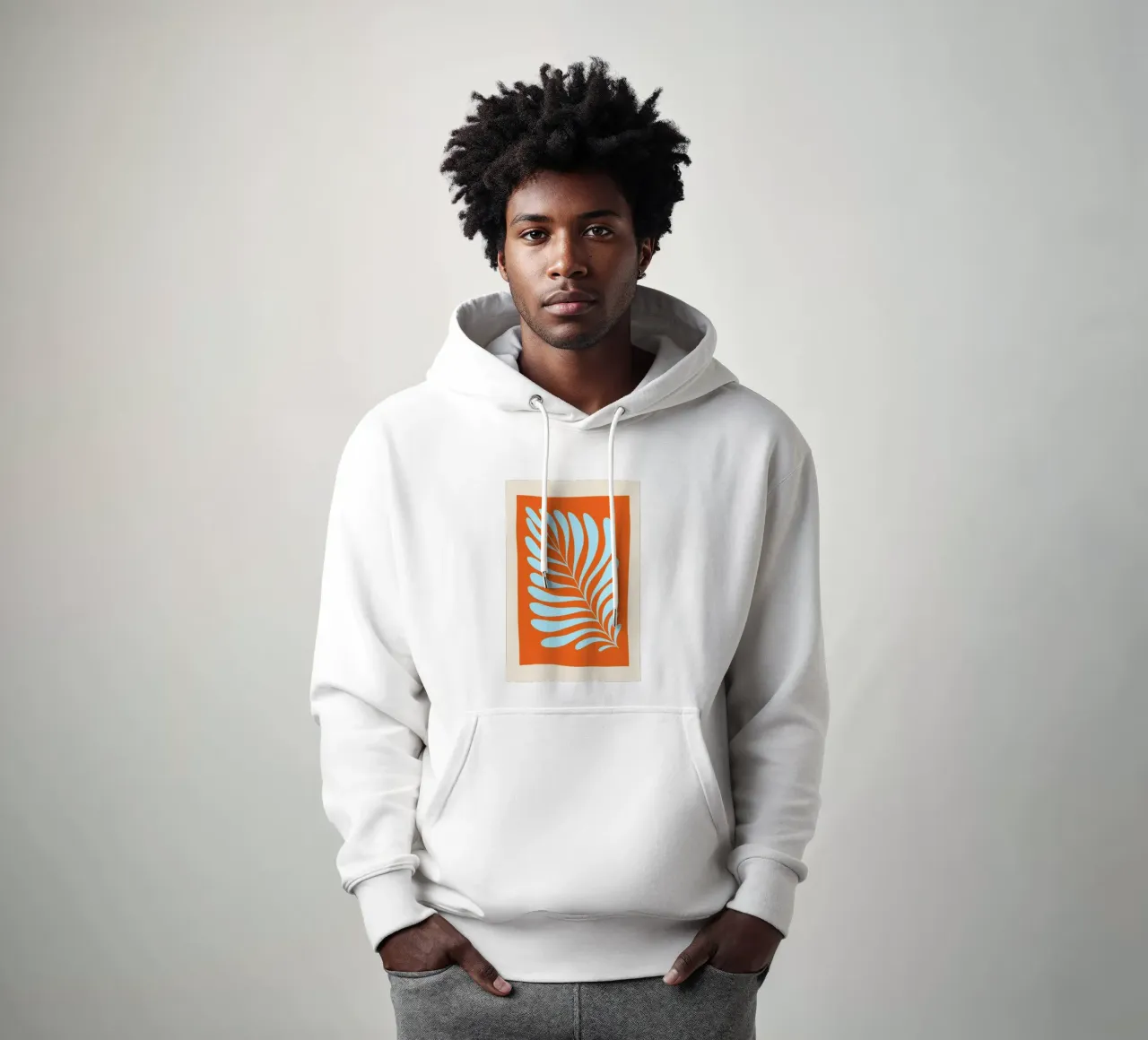 Fern in Orange felpa con cappuccio da Pure