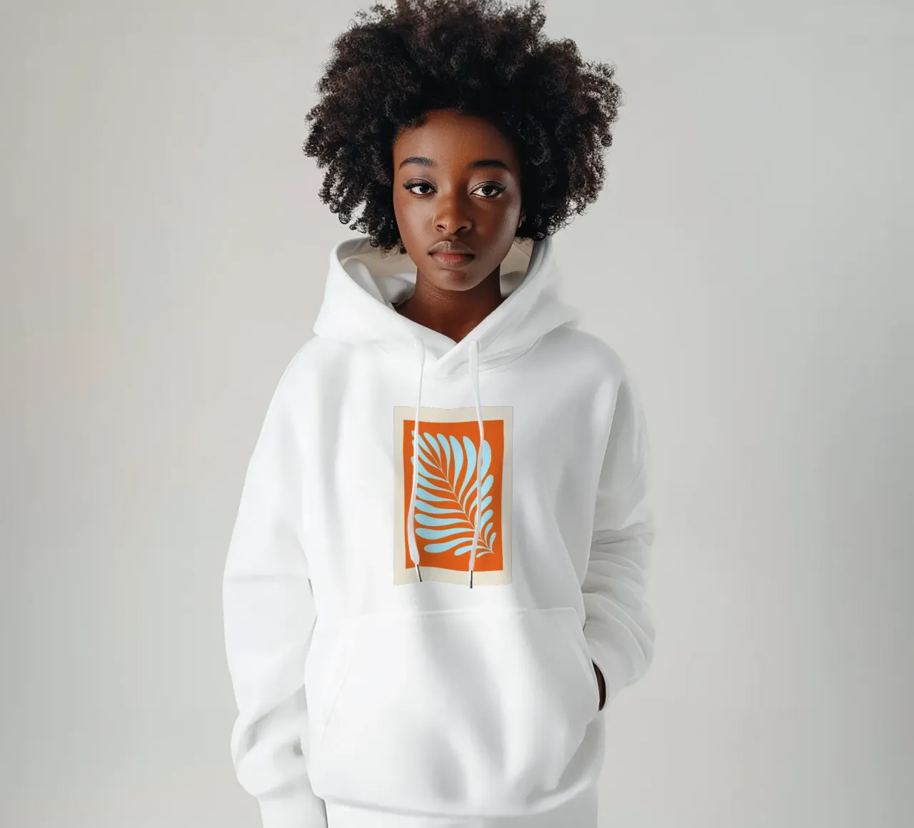 Fern in Orange felpa con cappuccio da Pure