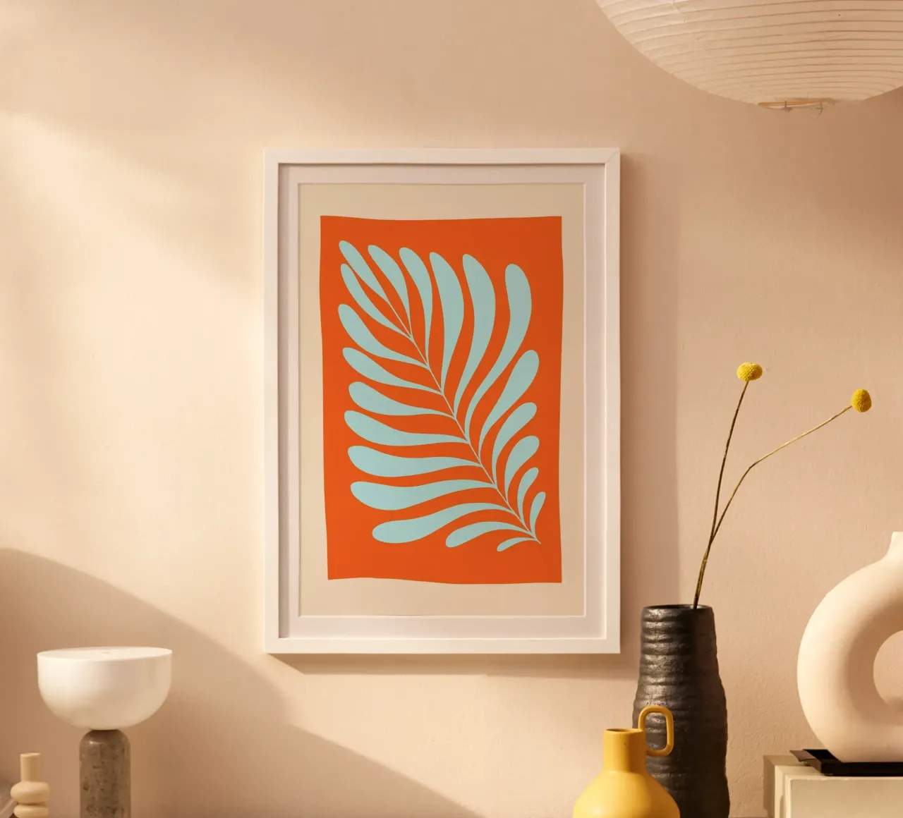 Fern in Orange hahnemühle by Pure