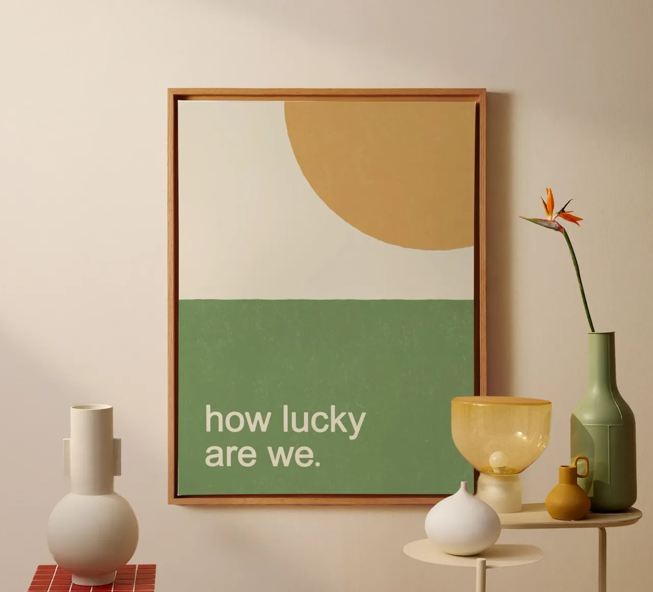 How Lucky Are We - Sunny Field canvas with Floater frame by MoonlightPrint