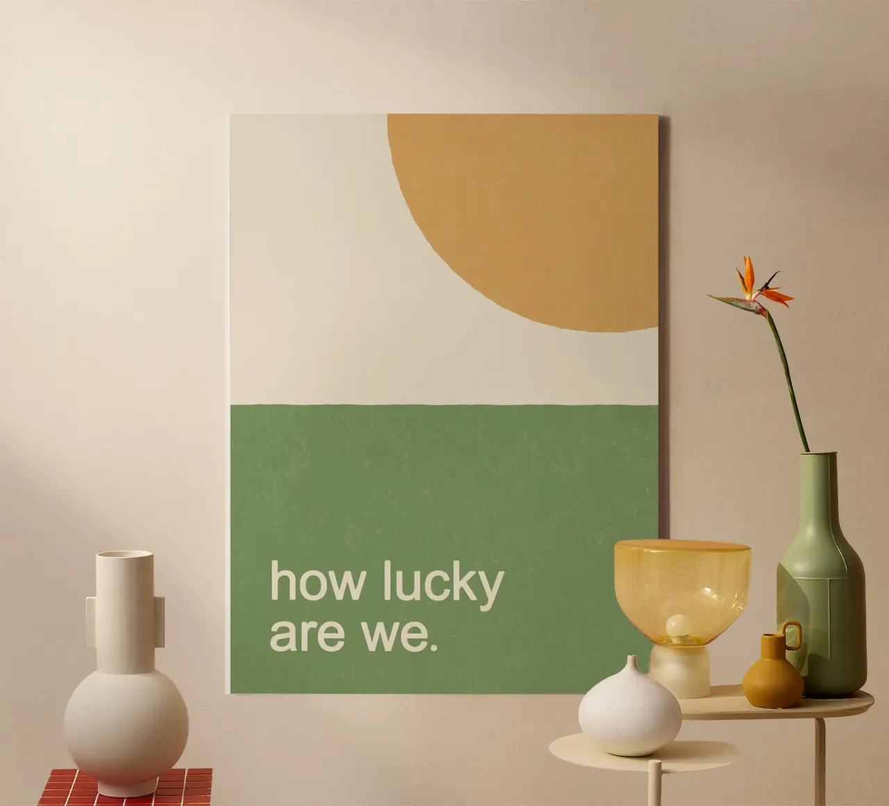 How Lucky Are We - Sunny Field canvas with Floater frame by MoonlightPrint