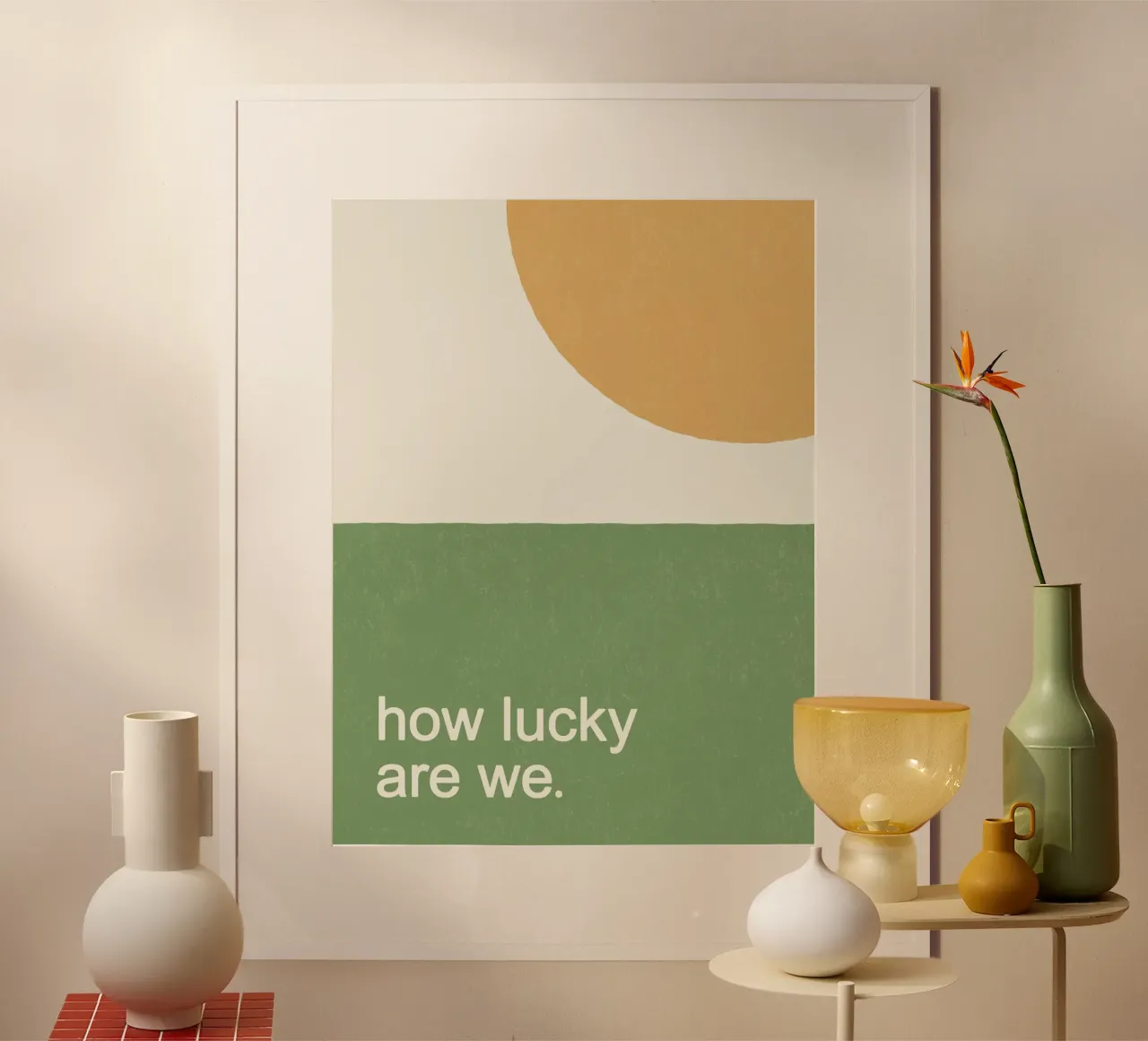 Wie glücklich sind wir - Sunny Field Poster mit Aluminium Rahmen von MoonlightPrint