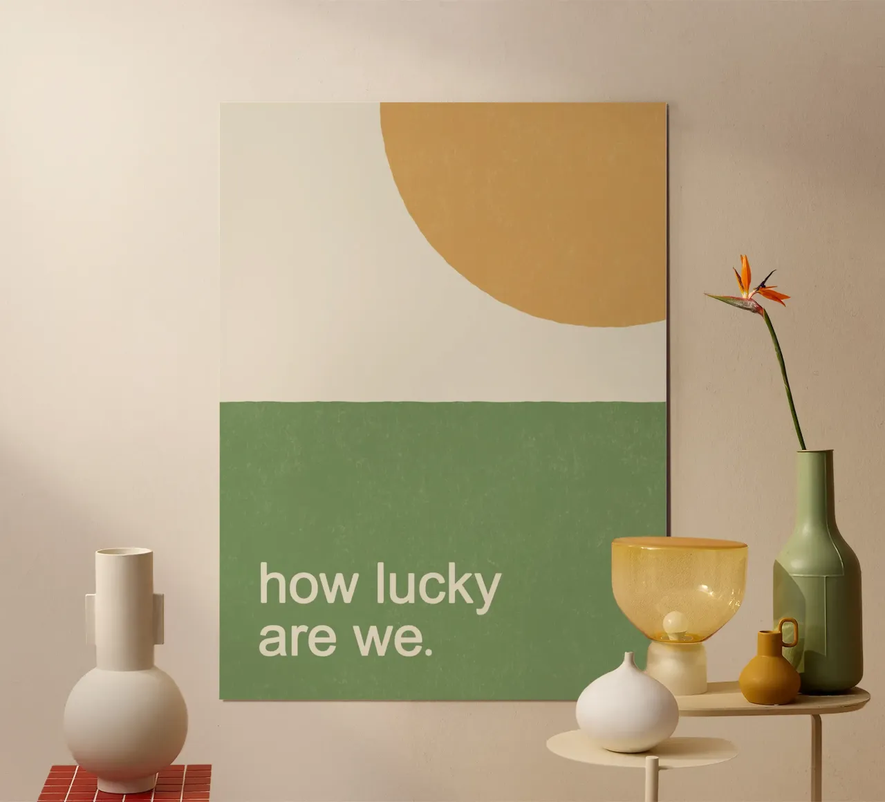 Wie glücklich sind wir - Sunny Field Poster mit Aluminium Rahmen von MoonlightPrint