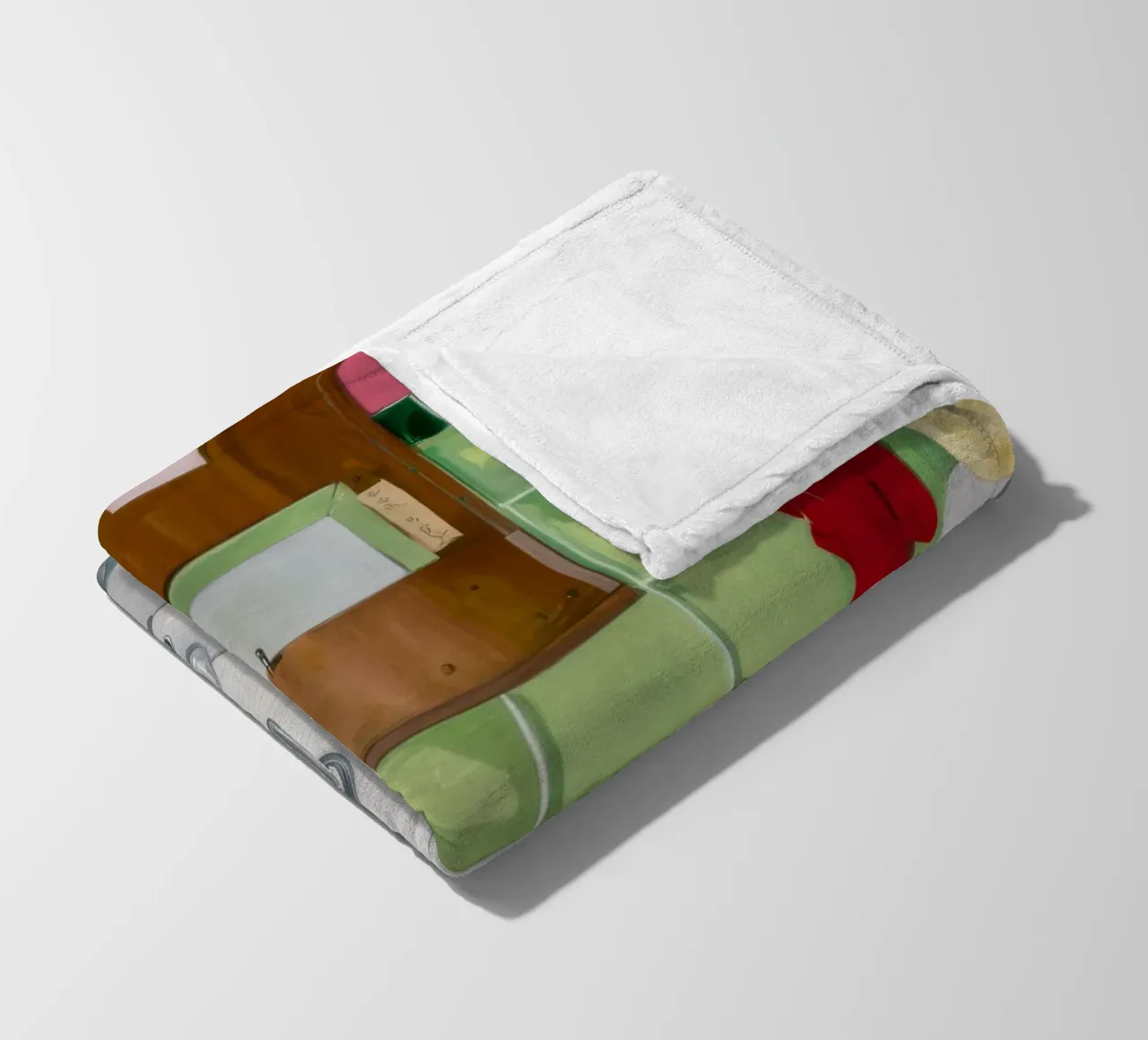 Lavello in piastrelle verdi coperta in pile da Pan Denim